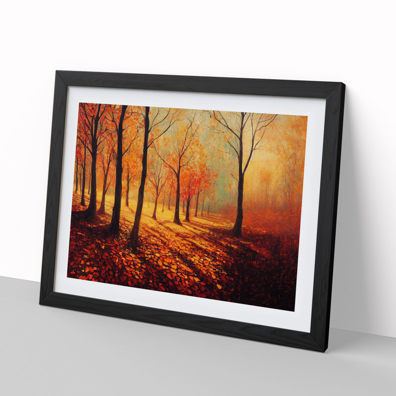 Incredible Autumn Forest - Single Picture Frame Print, Black, 34cm H x 46cm W x 2cm D