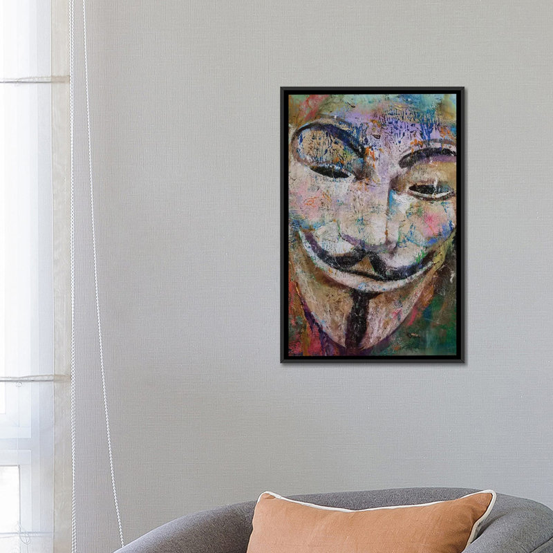 «Anonyme», impression sur toile tendue, H 26 po x l 18 po x P 1,5 po, Toile avec cadre noir, Pas de tapis