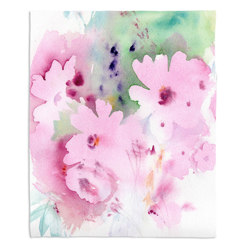Jeté / motif floral, l 51 po x L 60 po