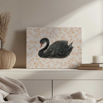 Swan Pair Black by Danhui Nai Art Print