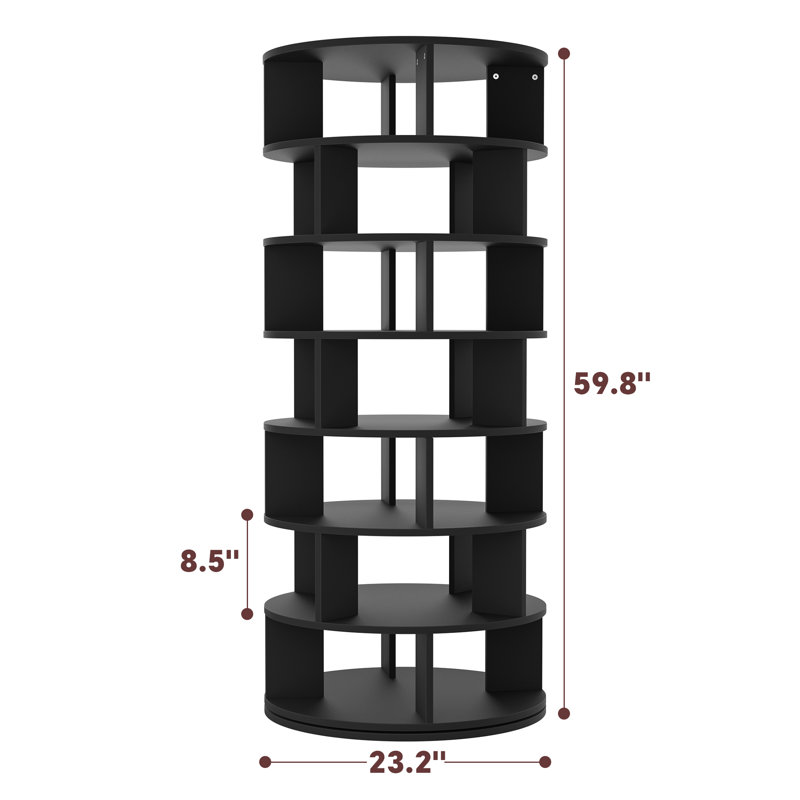 7-Tier Shoe Rack,32 Pairs-Rotating Shoe Storage Shelf, Black