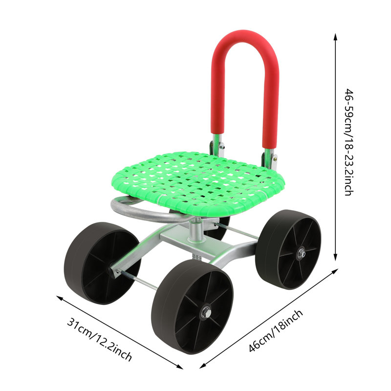 Tabouret de jardin pliable à hauteur ajustable, Vert