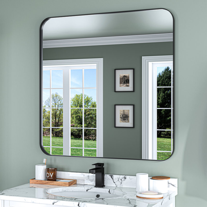 Miroir de salle de bain mural rectangulaire en aluminium l 36 po x H 36 po, Square, 36" x 36"