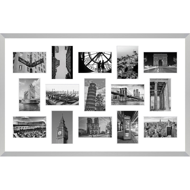 Lakesa Wood Picture Frame with Mat, Silver