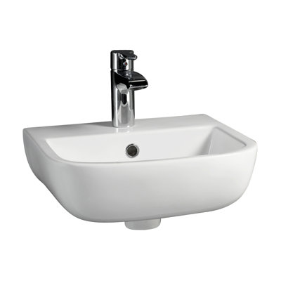 Barclay 16.75'' White Vitreous China U-Shaped Bathroom Sink with Overflow