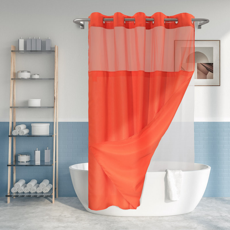 Ensemble de rideau de douche Bartek, Orange, H 74 po x l 71 po