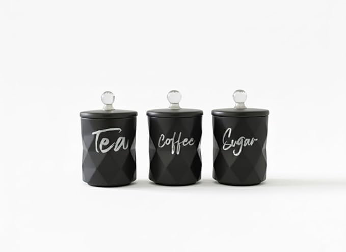 Ceramic / Porcelain Jar - Set of 3, Black