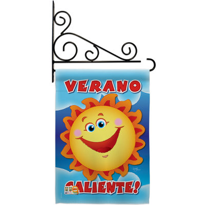 Polyester à 2 faces 19 x 13 po verano caliente ensemble de drapeaux