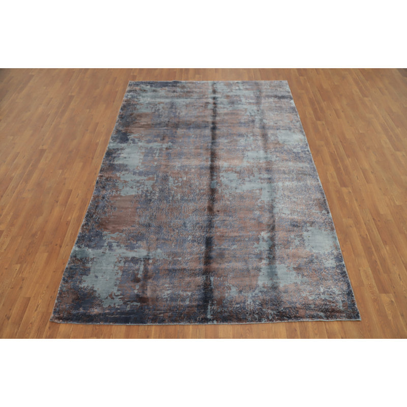 Tapis oriental délavé à motif abstrait 7 x 10