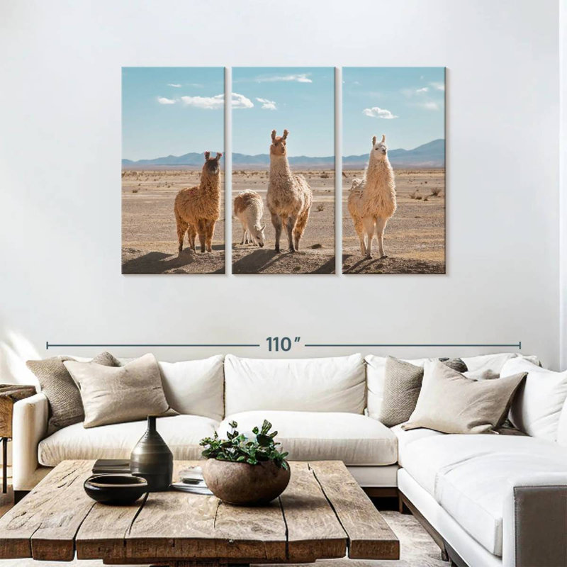 Four Llamas, 48" H x 74" W