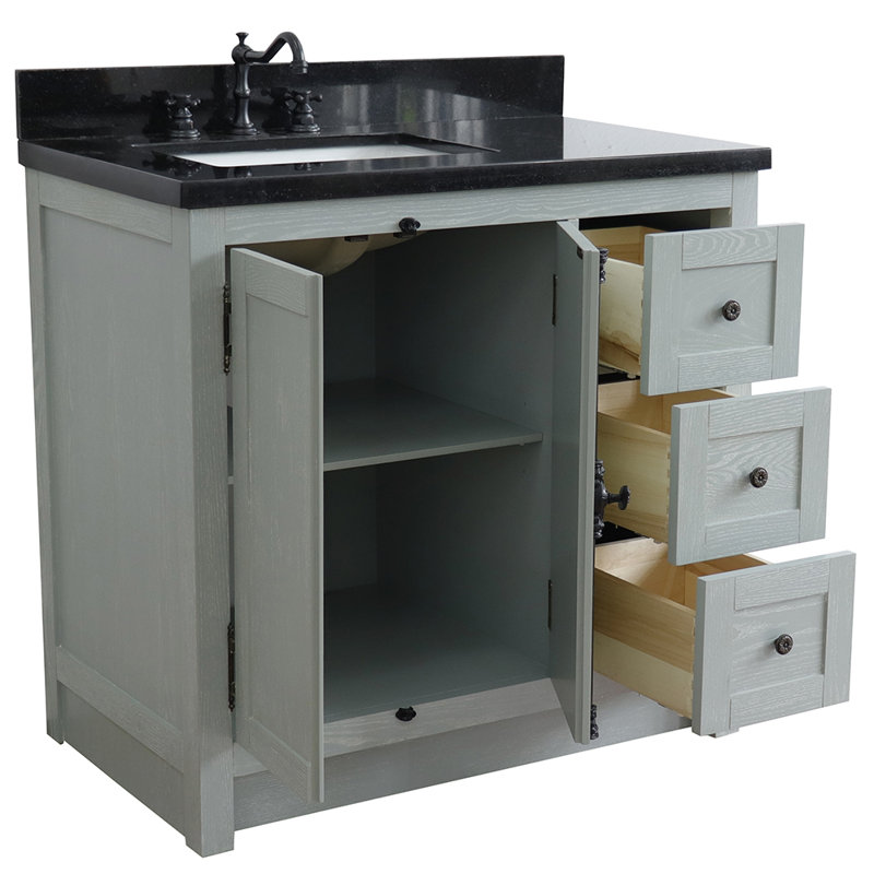 Ensemble de meuble-lavabo simple 37 po Truet, Noir galaxie, Gris sauge