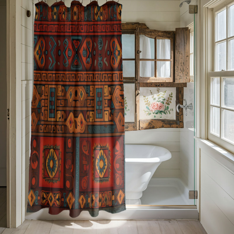 Traditional Motifs - Rideau de douche Premium, H 74 po x l 71 po