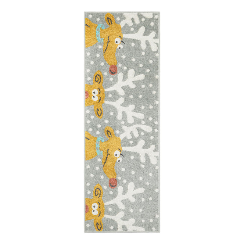 Tapis pour enfant Unique Loom Reindeers Whimsy, Tapis de couloir 2 pi 2 po x 6 pi 1 po