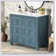 Meuble-lavabo bleu rétro de 36 pouces avec lavabo en céramique et rangement spacieux, parfait pour les salles de bain modernes et transitionnelles-571315426