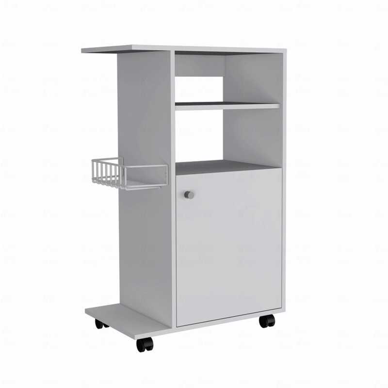 Kitchen Cart, Single Door Cabinet, Four Casters