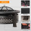 Outsunny 81cm Outdoor Fire Pit Round with Grill Net, Poker Bronze Tone