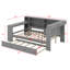 Lit plateforme double en bois avec tablettes de rangement-510147343
