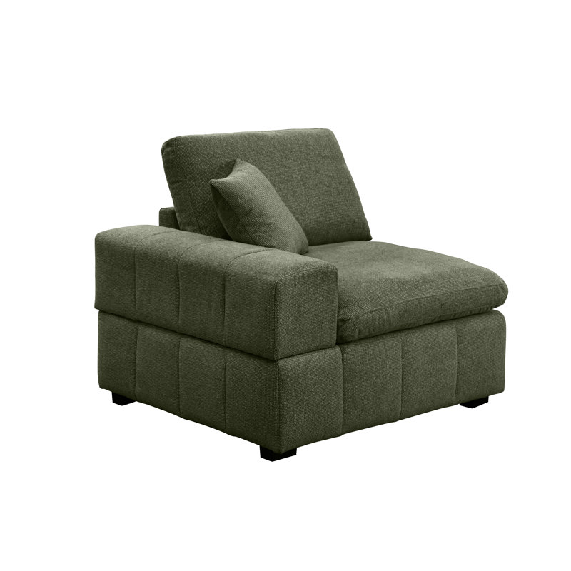 Upholstered Chenille Left-Armrest (Front-Facing) Chair Module