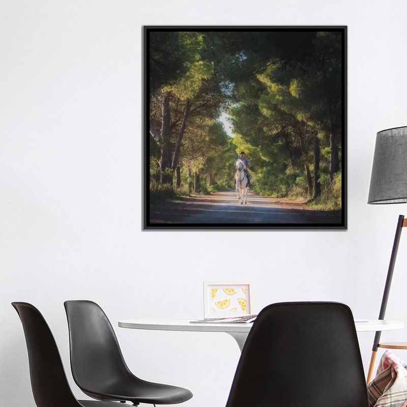 « camargue », reproduction de photo sur toile, H 18 po x l 18 po x P 1,5 po, Toile encadrée noire, Pas de tapis
