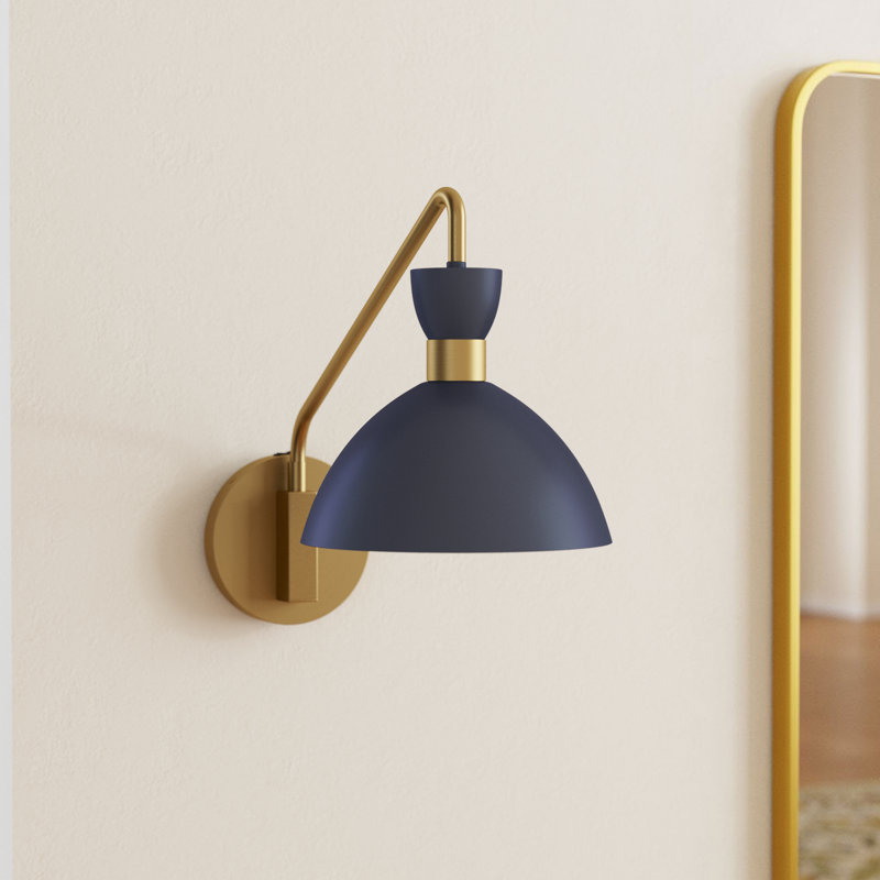 Kiyana Steel Swing Arm Sconce, Matte Navy