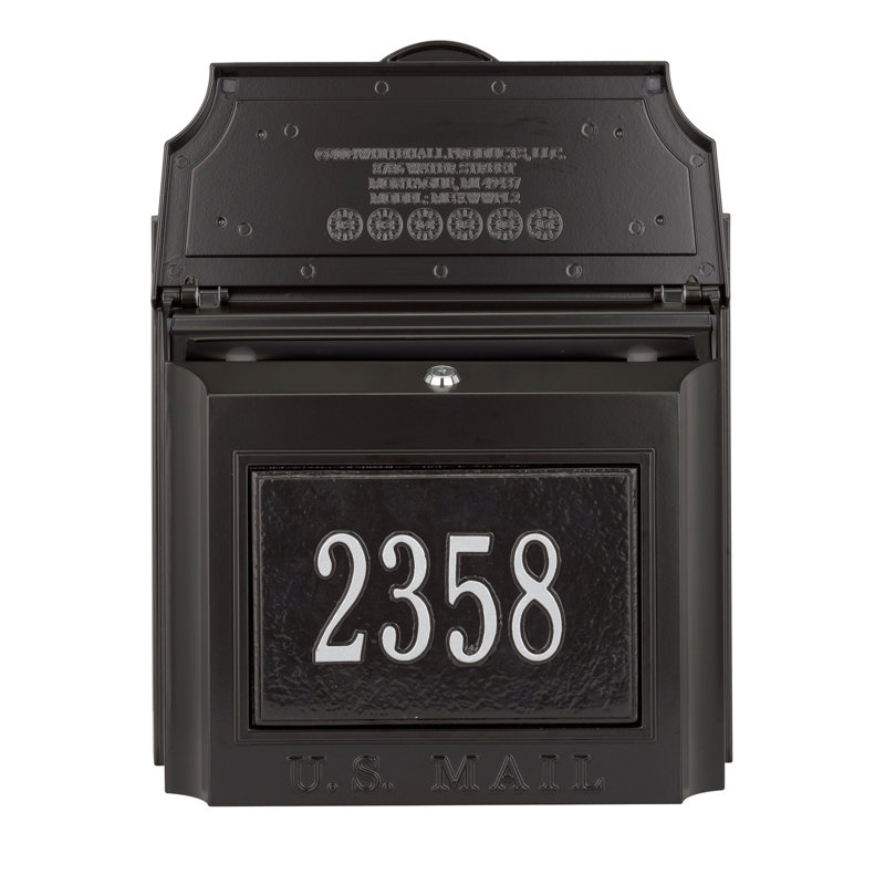 Locking Wall Mounted Mailbox, Black/Silver, Yes