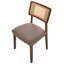 Set of 2 Dining Chairs EMBAR Wood Brown/ Taupe