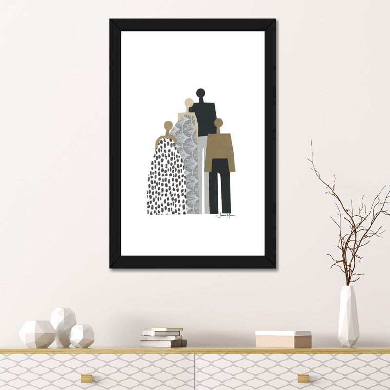Reproduction d’art sur bois de Lou Lou par Lou Lou, H 24 po x l 16 po x P 1 po, Papier noir, Blanc