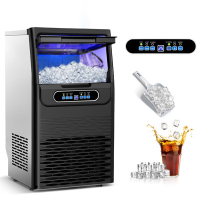 Machine à glaçons intégrée autoportante 80 lb / jour, rangement de 22 lb, plateau à glace Gourmet de 35 pièces, fabrication de jet de glace