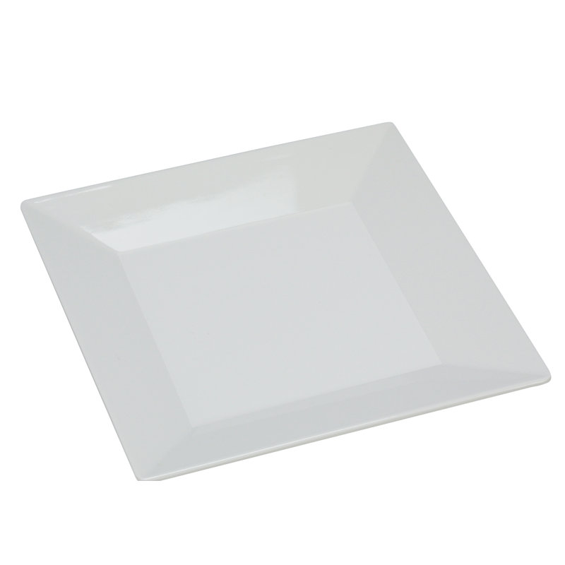 Assiette plate Rome and Yanco Melamine, Blanc, H 1,25 po x l 12 po x L 12 po