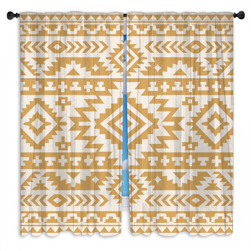 Rideaux occultant et rideaux aztèque Southwestern, 40in x 61in - 2 panels, Sheer