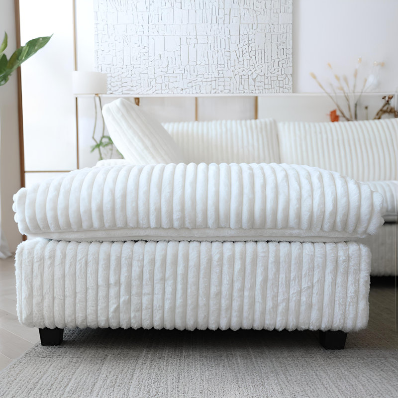 Canapé modulaire rembourré avec repose-pieds, Beige