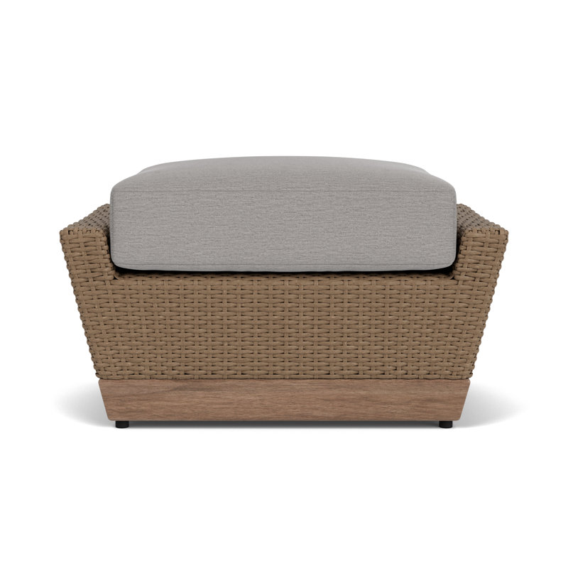 Charisma Rectangle Outdoor Ottoman Patio Ottoman, Remy Shadow
