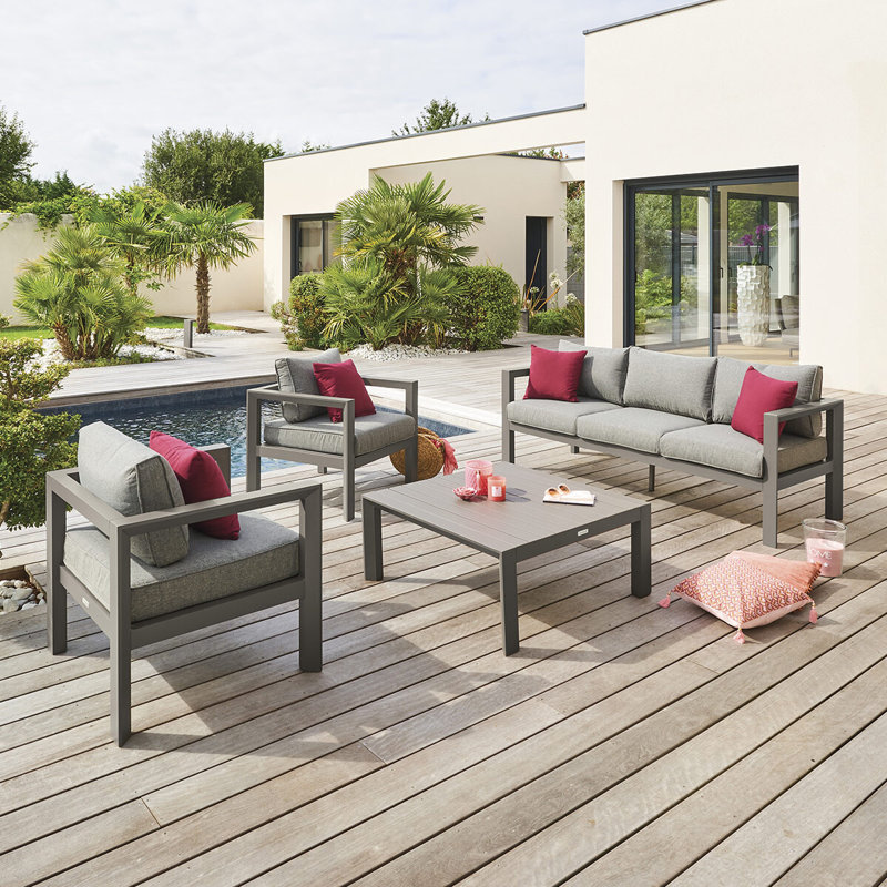 Berte Metal 5 - Person Seating Group, Red