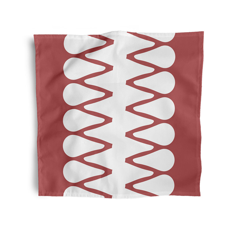 Kyller Polyester Geometric Square Napkin, Coral