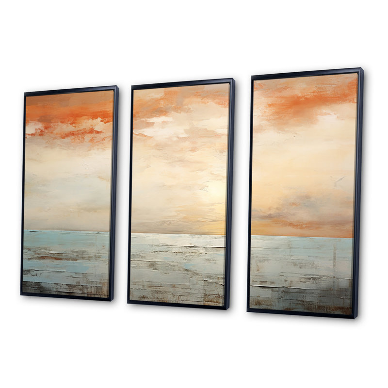 Ensemble d'art mural Pinheiro, H 28 po x l 36 po x P 1 po, Cadre flottant noir