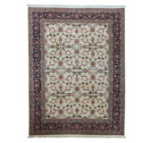 Wool Floral Area Rug in Navy