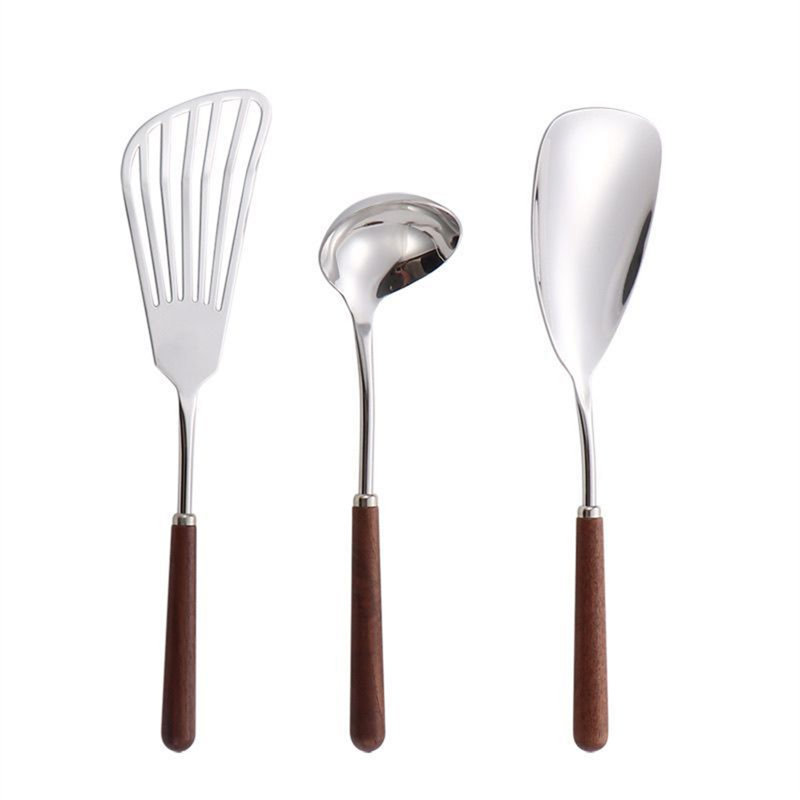 Stainless Steel Cooking Utensil Set With Wooden-Look Mini Pots And Pans For Home Kitchen