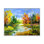 Paysage d'automne avec rivière sous un ciel bleu - peinture sur toile