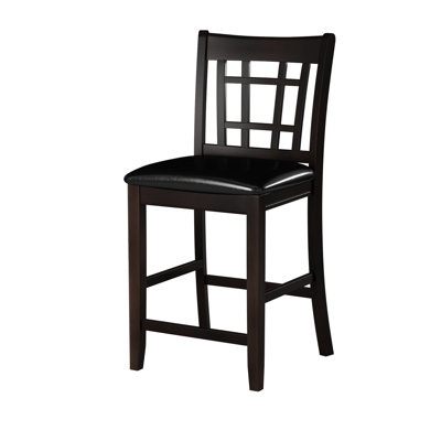2 chaises de salle à manger à hauteur de comptoir, placage de cerisier foncé, revêtement, ensemble de sièges de 10,5 po, similicuir profondeur 43,25 po, largeur de produit 17,96 po