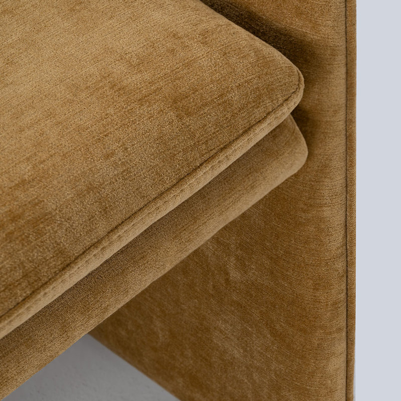 Fauteuil rembourré en chenille, Doré