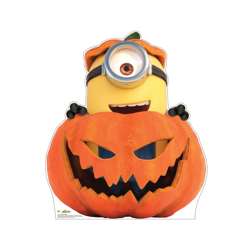 Stuart Minion Halloween Pumpkin Cardboard Cutout, 38 x 32 inches