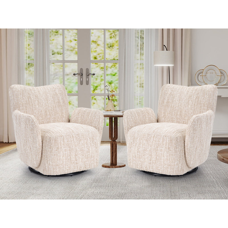 Ensemble de 2 fauteuils d'appoint pivotants 30,5 po, Beige