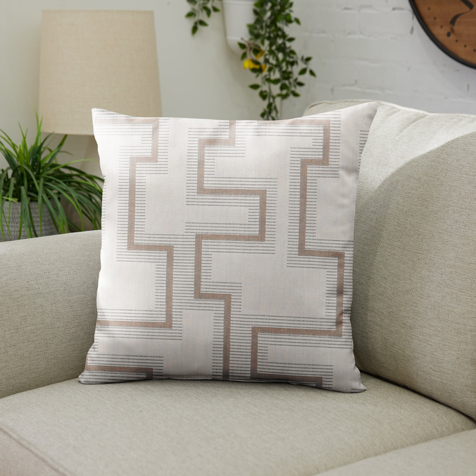 Outdoor Geometric Throw Pillow, 18" x 18"