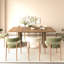 Simple et élégante table de salle à manger extensible en bois vieilli de 160 à 200 cm pour 6 à 10 personnes, brun beige avec double panneau de particules robuste à piédestal + table moderne pour personnes, piédestal, conception de cuisine