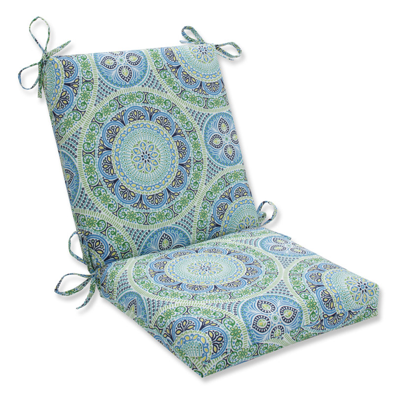 Coussin de siège d'extérieur Sharwari, Bleu / vert