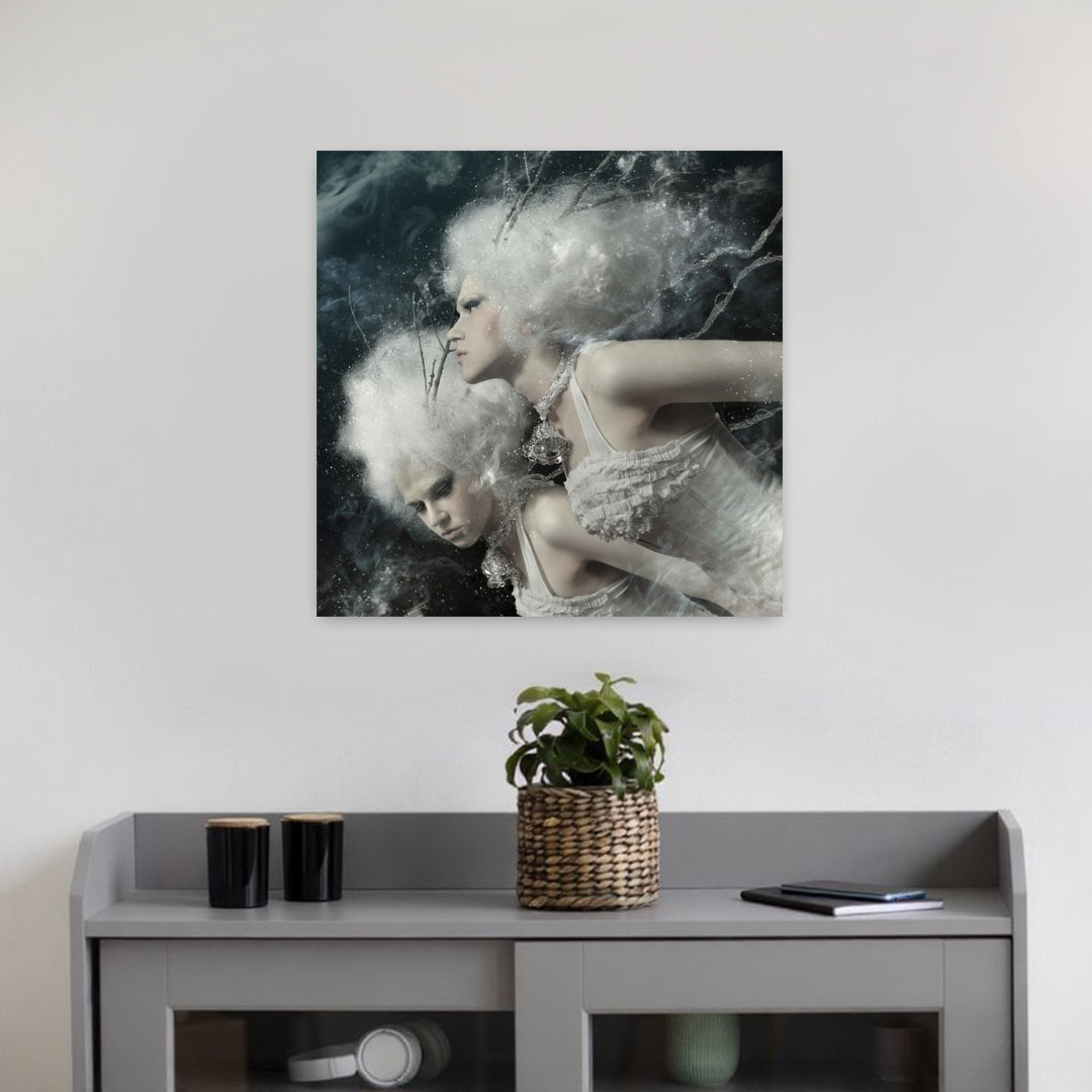 Spirits Of The Winter Field Abstract Contemporary Portrait Winter Wall Art