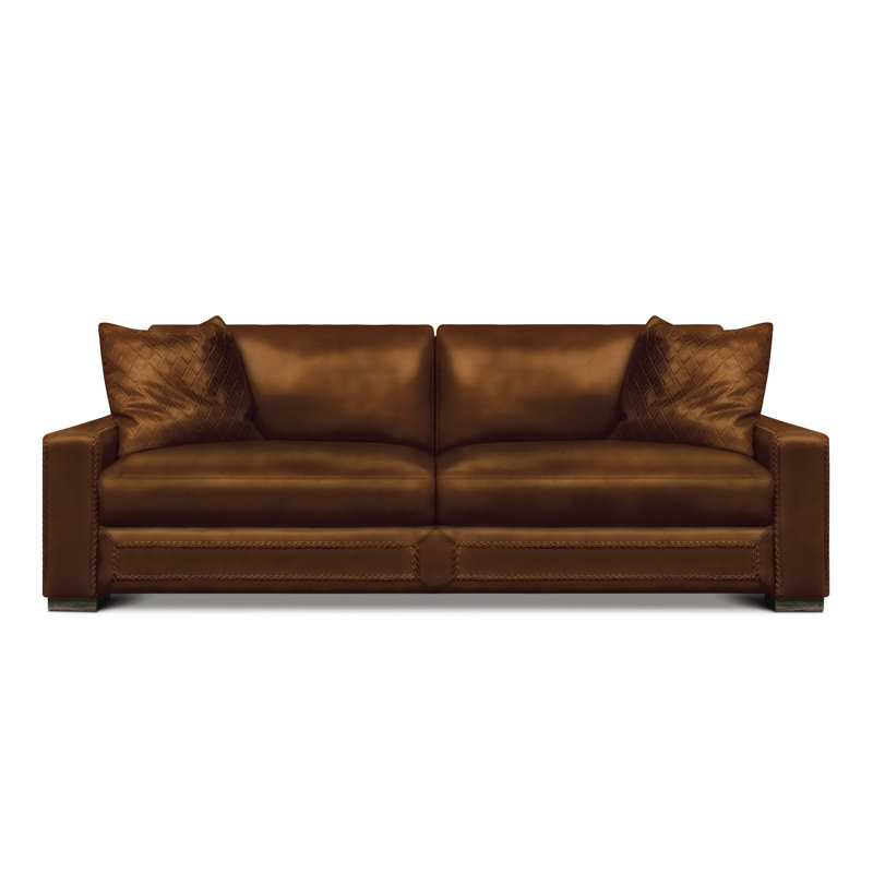 Downtown Cowboy Leather Sofa, Saddle (Maestro Artisano), Espresso
