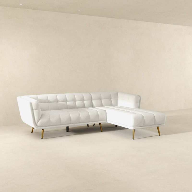 Canapé modulaire crème avec repose-pieds