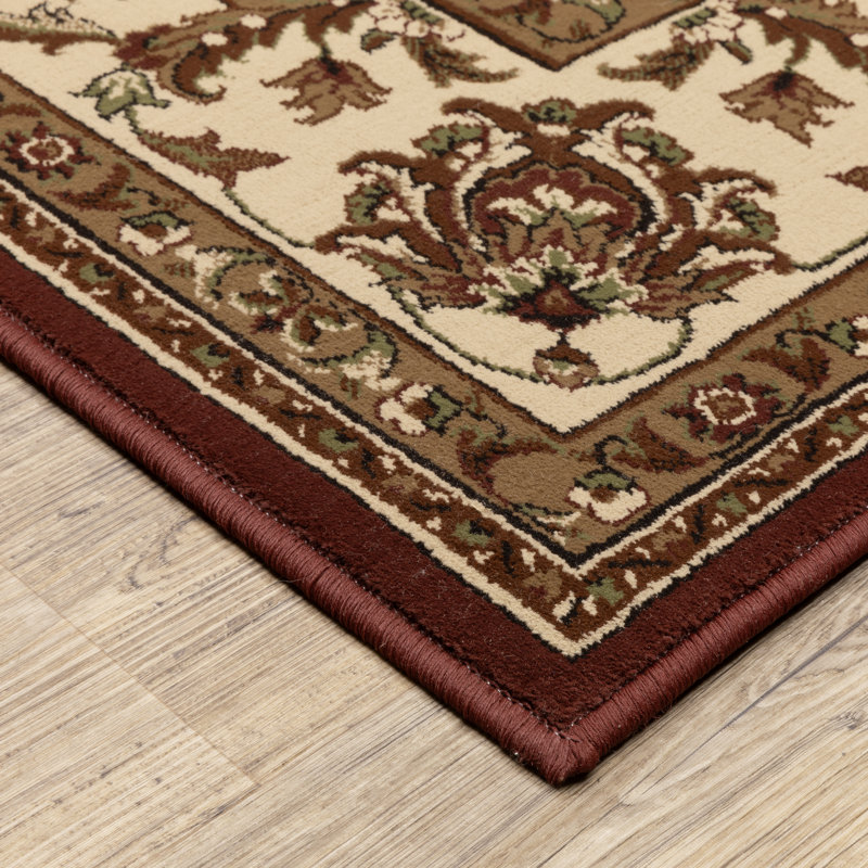 Tapis oriental rouge / ivoire Shelburne, Tapis de couloir 2 pi 3 po x 7 pi 9 po