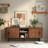 62"Mid-Century TV Stand with Sliding Door, Modern Oval Media Console-105523456